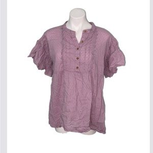 Studio West Purple Ruffle Shirt sz 1x